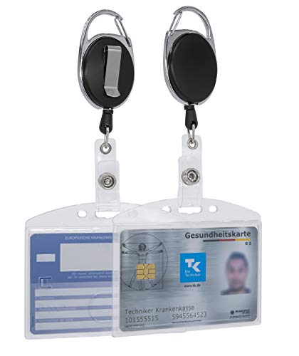 MyGadget 2x ID-kaarthoes hard plastic JoJo met karabijnhaak & riemclip - 70cm koord ID-kaart jojo office ID… - Image 3