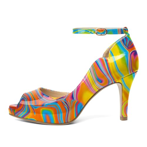 Image of AUMOTED High Heels Pumps Platforms Shoes for Party Daily 3.4 inch Dressy Pumps