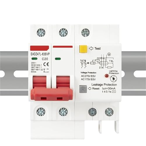 Disjoncteur différentiel 10A 230V protection fuite surtension 2P