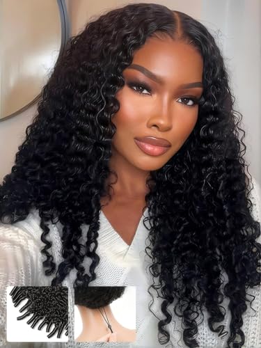 AOFEER 13x6 Burmese Curly Glueless Wigs Human Hair 180%...