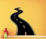 Road Wall Decal Way Highway Vinyl Sticker Track Drive Route Garage Wall Decor Cool Wall Art Kids Tee