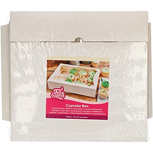 FunCakes F80325 Cake Box, Paper, Weiß, 12 Standard-Cupcakes/24 Mini - 3 Stück