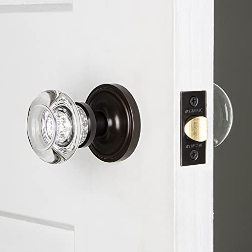Image of Nostalgic Warehouse Classic Rosette Round Clear Crystal Door Knob