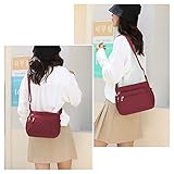 Womens Multi Pocket Casual Waterproof Crossbody Handbags Shoulder Messenger Bag for Travel Hiking Daily (Burgundy) - Image 2