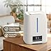 Chooone 6L Top Fill Ultrasonic Humidifier - Cool and Warm Mist for Bedroom, Baby, Large Rooms & Plants, Smart Humidity Control, Aroma Diffuser, Night Light, 12H Timer, Quiet, White