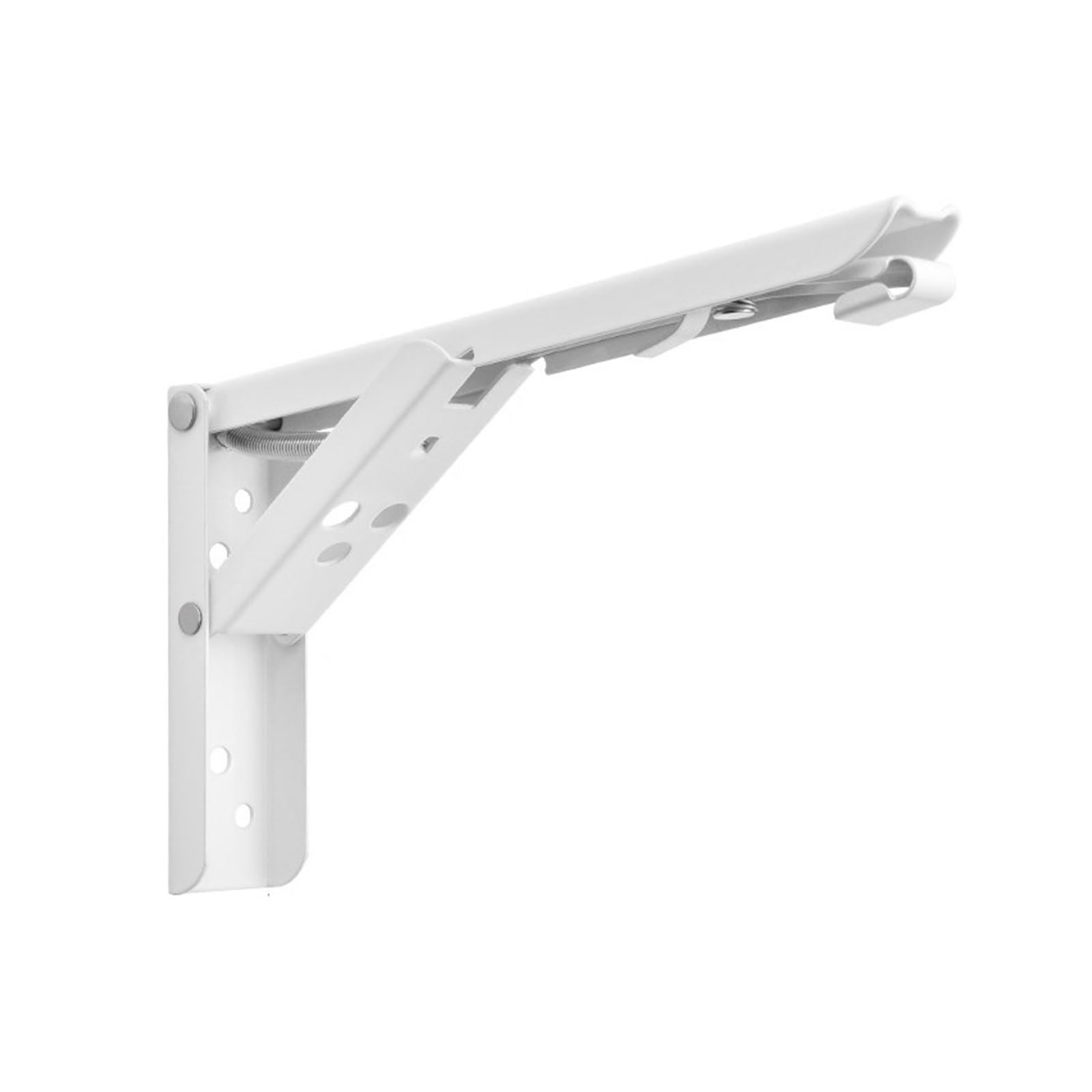 staffa pieghevole per mensola, Supporto for ripiano da tavolo panca montato a parete, 2 pezzi(White 10 Inch)