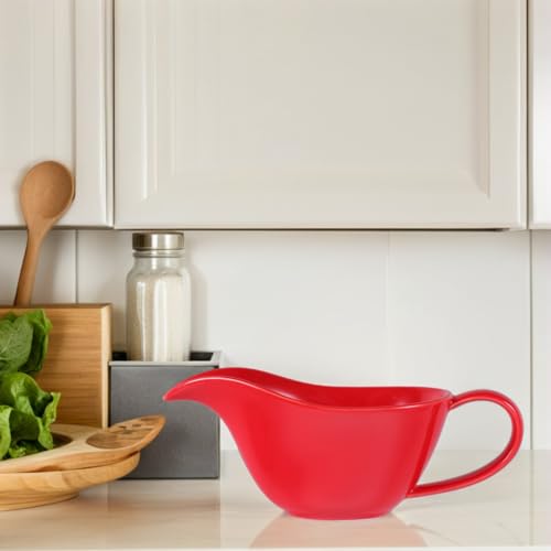 Tazón mezclador con pico de porcelana rojo miniatura 6