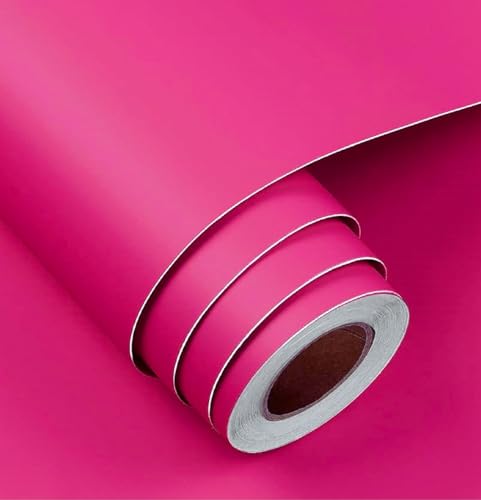 Image of ONETON Peel and Stick Pink Matte Contact Paper Waterpoof Self Adhesive Decorative Wallpaper for Wall Kitchen Wallpaper for Bedroom (Pink MATT WP, 24x80 inch)