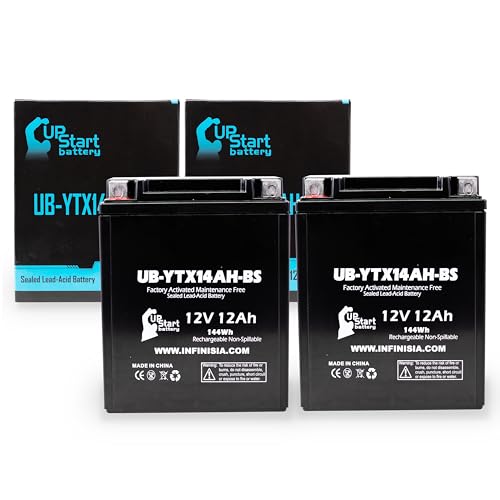 2-Pack UB-YTX14AH-BS Battery Replacement for 2011 Polaris Sportsman HO 500 CC ATV - Factory...