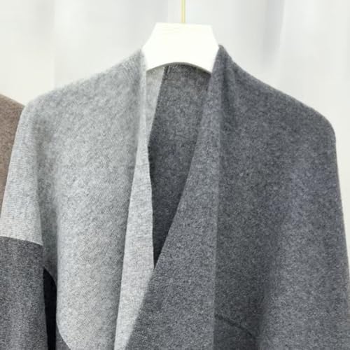 Elegante capa de punto tipo chal sofisticado poncho cálido invierno 4