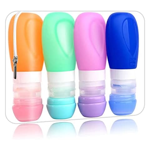 Silicone Travel Bottle, Bsxywa Portable Travel Containers Set LeakProof Refillable Squeezable for Lotion Liquid Shampoos, Soap and Toiletries (89ml),8Pcs Cover