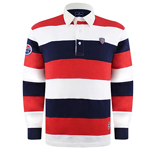 SAVALINO Men's Long Sleeve Polo Sailing Rugby Shirt with Twill Collar,  Heavy Jersey, Sport \u0026 Leisure Wear, Size XS-3XL Red at Amazon Men's Clothing  store