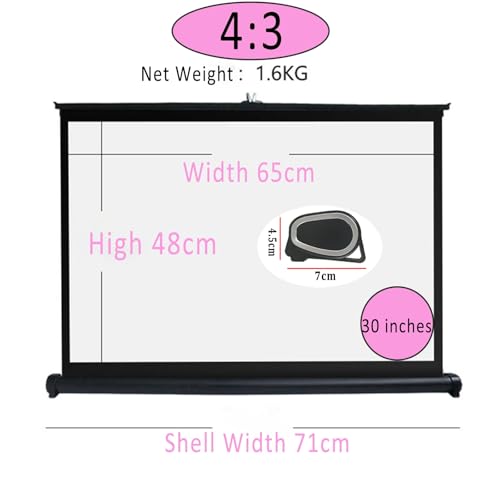 Pantalla portátil para proyector de escritorio 30" 40" 50" pulgadas 4:3 16:9 plegable con bolsa de transporte miniatura 2