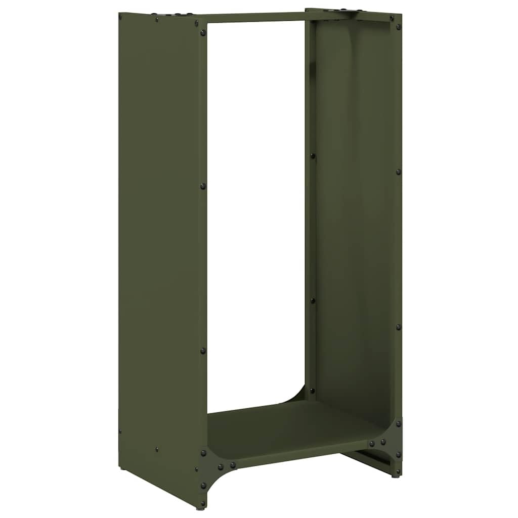 Genérico Leñero Verde Oliva 40x30x80 cm Acero Laminado en frío,Casa y jardín,Accesorios para hornos de leña y chimeneas,Bolsas y Soportes de leña-864234