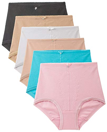 Barbra Lingerie Women's Underwear Light Control Comfortable Brief Girdle Panties 6 Pack (XL)