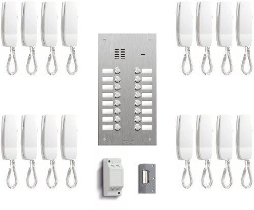 TC284 - Glocke VRP16 16 Way VANDALPROOF Audio Türsprechanlage Gegensprechanlage Messing poliert UP