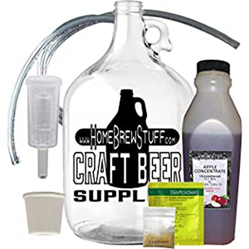HomeBrewStuff - One Gallon Hard Apple Cider Recipe Kit - 100% Apple Juice Concentrate - At Home Cider Making Kit - Comes With all The Ingredients You Need To Make Your Own Cider