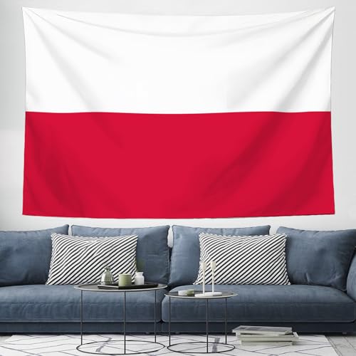 Tapisserie murale drapeau polonais grand format rideau tissu salon