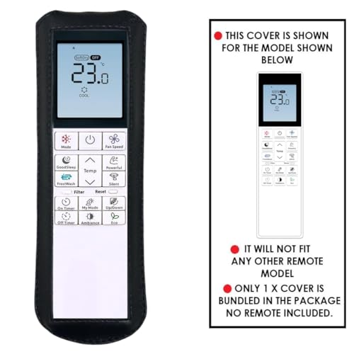 Image of Zaoma Protective Case PU Leather Cover Holder Compatible for AC Remote Model No:. 272 Compatible for Hitachi Air conditioner and suitable for Split and window AC Remote Control Protective Case (Black)