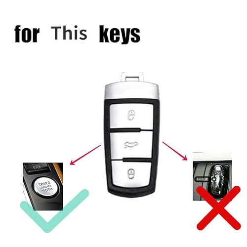 HIBEYO Capa Smart Key Fob compatível com Volkswagen VW CC Passat B6 B7 Passat 3C CC Chave Maogotã Co