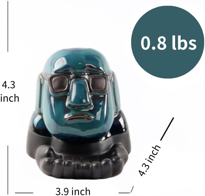 Unique Ceramic Reverse Incense Burner - Human Face Design with Sunglasses | Aromatherapy Zen Decor for Home and Office