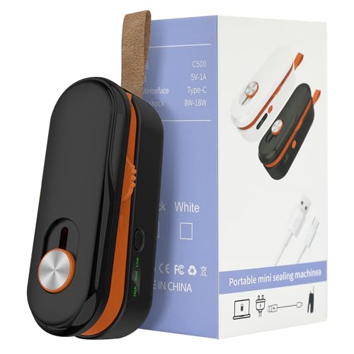 Image of 2-in-1 Mini Bag Sealer with Knife, Rechargeable Heat Sealer, 3 Modes for Light /Medium /Heavy Bags, Portable Snack Sealer