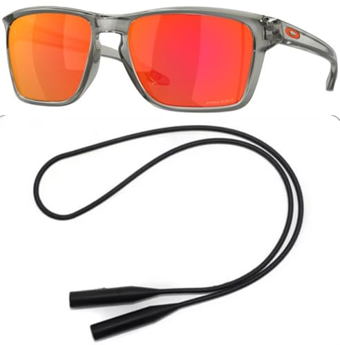 Oakley OO9448 Sunglasses Bundle: OO 9448 944832 Sylas Grey Ink Prizm Ruby and Universal Anti-slip Silicone Leash2