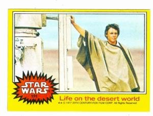 Star Wars card #191 1977 Topps Life on the desert world Luke Skywalker Mark Hamill