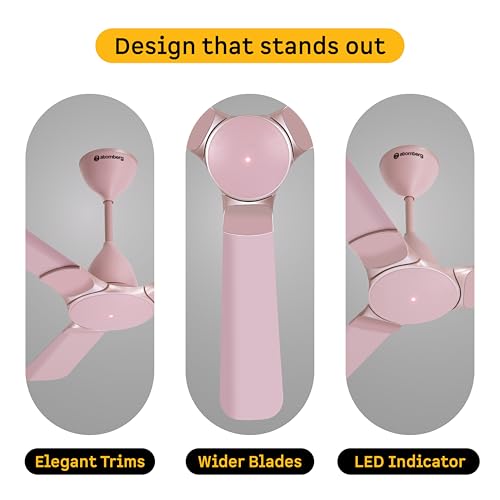 Image of atomberg Erica Nuvo 1200mm BLDC Ceiling Fan with Remote | Award Winning Designer Fan | BEE 5 star | High Air Delivery | Low noise operation | Elegant Trims | 3 Year Warranty | Lotus Pink