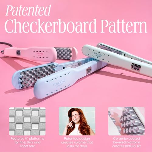Voloom Rootie 3/4” Inch Professional Volumizing Ceramic Hair Iron | Lasting Hair Volume | for Short Or Thin Hair | Adjustable Temp | Auto Shut-Off
