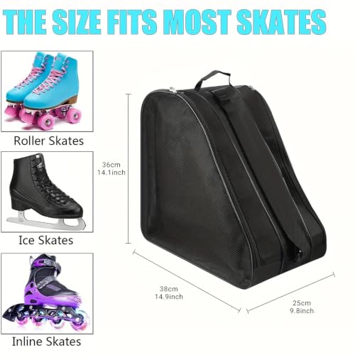 Bolsa para patines de gran capacidad con 3 capas y correa ajustable 2
