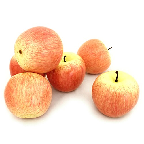 ALEKO 6AFPAP Decorative Lifelike Realistic Artificial Fake Fruit Decor Apples Pink Lot of 6