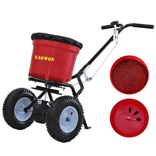 EAGWON 50lb Broadcast Spreader with Pneumatic Tires