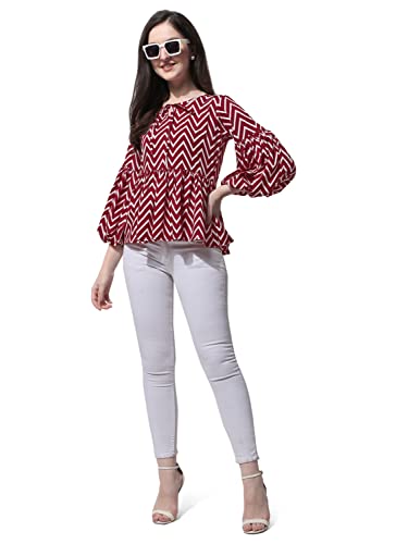 OOMPH! Tops peplum para mujer, Rojo, 42