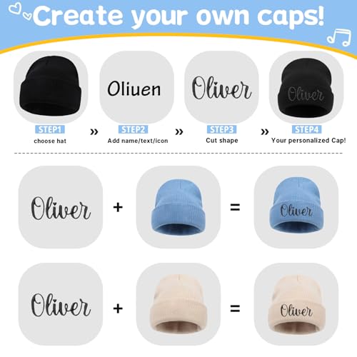 Custom Toddler Beanie Caps for Boys Girls, Personalized Embroidered Winter Hat for Kids, 3 Sizes Beanies for Baby to Adults4