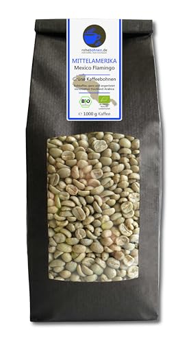 Café verde orgánico Arábica México Flamingo (granos de café crudo de las tierras altas 1000 g)   Certificado GMP