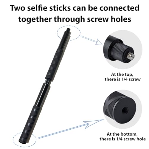 Image of Bastone Selfie Stick Supporto per Selfie Invisible in Aluminium, Bastone Telecopico Fino per Action Camera e Microfoni, Insta X3 X4 Hero 120 cm