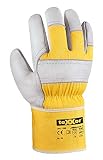 (12 Paar) teXXor Handschuhe Winterhandschuhe Himalaya I 12 x Leder Natur/Drell gelb XXL/11