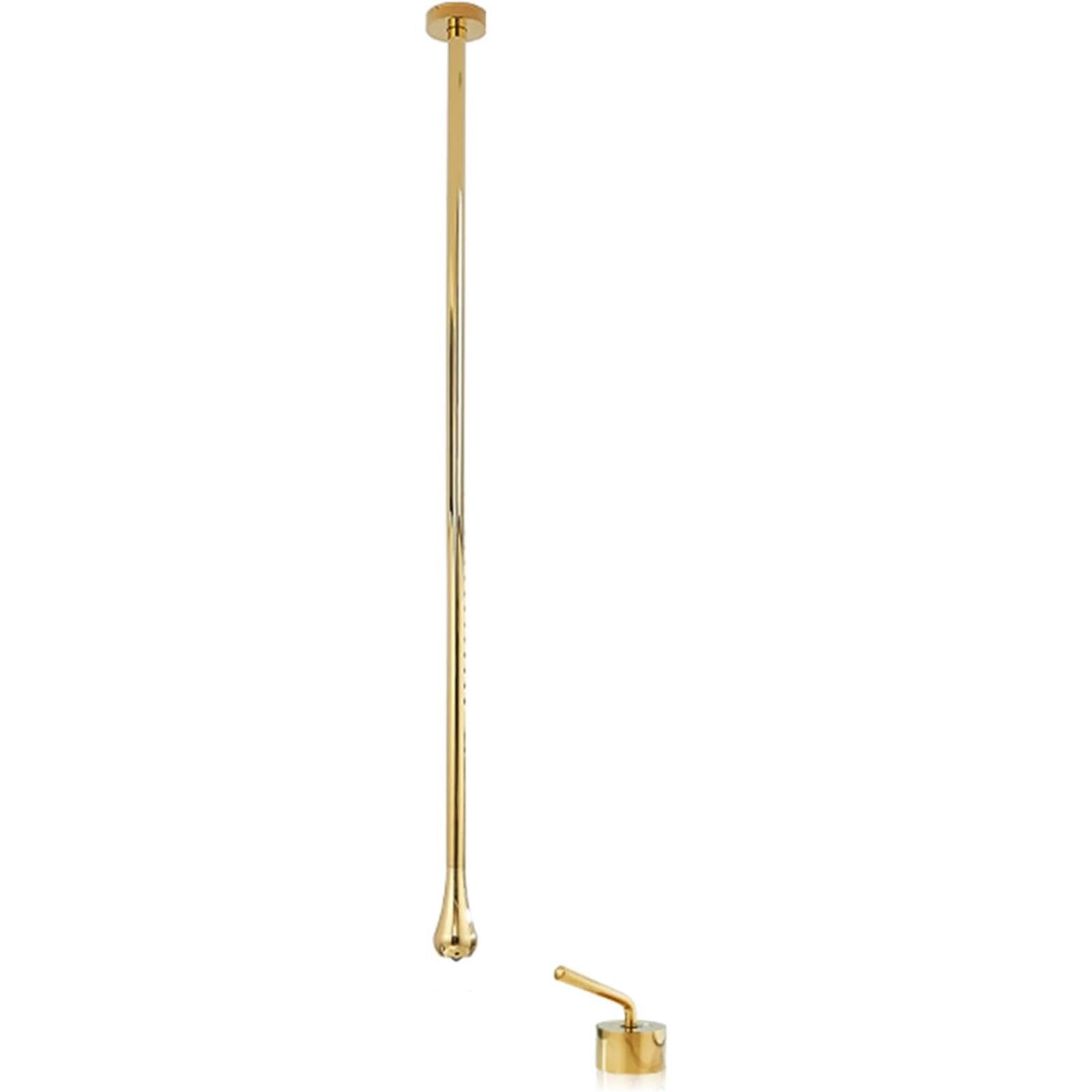 VITIWEDTY Wall Mounted Bathroom Basin Faucet Ceiling Tap Single Handle Hot and Cold Brass Sink Mixer Tap (Gold)