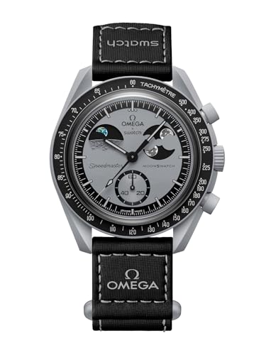 Swatch Reloj de pulsera MoonSwatch omega x Mission to Earthphase de biocerámica, gris, Corr
