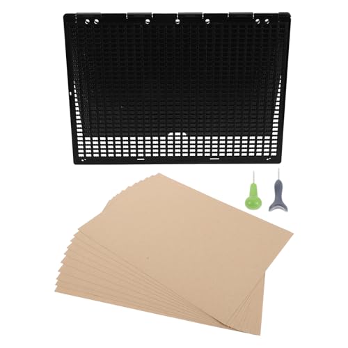 GARVALON Ardoise Écriture Braille Portable Lignes Cases avec Stylet Réutilisable pour Apprentissage Scolaire et Exercices Tactiles Adaptés Aux Élèves Malvoyants