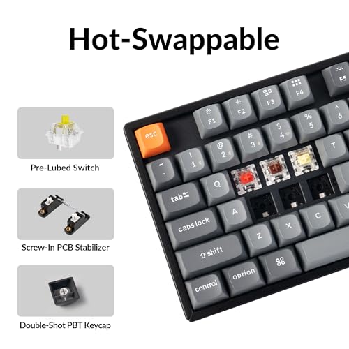 Image of Keychron K8 Max TKL Wireless Mechanical Keyboard, QMK 2.4 GHz /Bluetooth 5.1 /Wired with Aluminum Frame, RGB Backlit Hot-Swappable Programmable Keychron Super Banana Switch for Mac Windows Linux