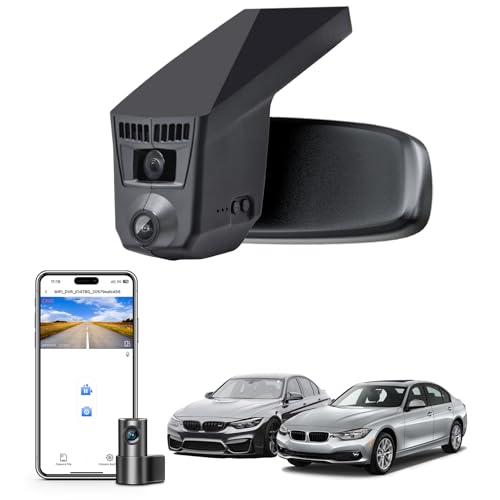 Mangoal Front 4K & Rear 1080p Dash Cam for BMW 3-Series Gen6 F30 F31 F34 F35 2012 2013 2014 2015 2016 2017 2018 Select 2019 M3 F80(Model C), OEM Style, 2160P UHD Video, WiFi & APP, 128GB Card