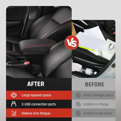 Image of YJYWZH Double Layer Armrest Box for Honda Fit Jazz 2009-2013 Accessories