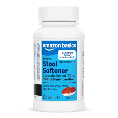 Amazon Basics Stool Softener Laxative, Docusate Sodium...