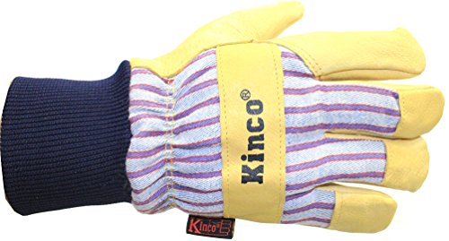 Kinco 1927Kw Lined Grain Pigskin Leather Glove With Knit Wrist, Work, Large, Palomino (Pack Of 6 Pairs) #TOP2
