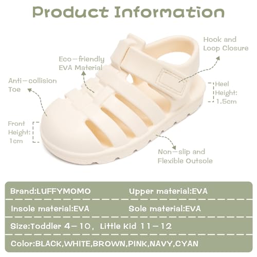Luffymomo Unisex-Child Closed-Toe Sandals Summer Sport Lightweight Sandal EVA Outdoor Water Shoes for Boys and Girls(Little Kid/Toddler)4