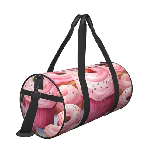 Travel Duffle Bag Lightweight Small Gym Bag Foldable Weekender Overnight Bags with Adjustable Shoulder Strap Carry On Tote Bags Donut and Cupcake Hospital Bag for Women Men 7