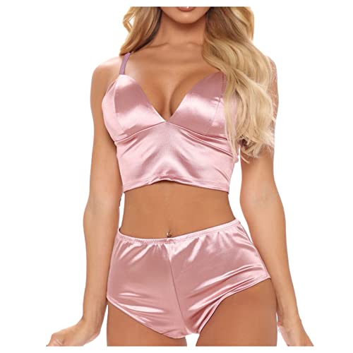Générique Soutien-Gorge Ensembles Shapers Satin Set Sexy Camisole Sets de Nuit Pyjamas Femmes Lingerie sous-vêtements Sexy Femmes Shorts Lingerie Set Ensemble Table Et Chaise Salle Manger