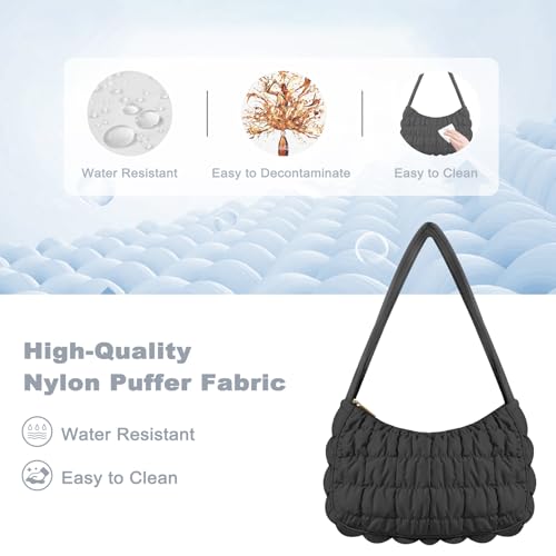 Image of Puffer Tote Bag, Small Tote Purse Lightweight for Everyday Hobo Handbag